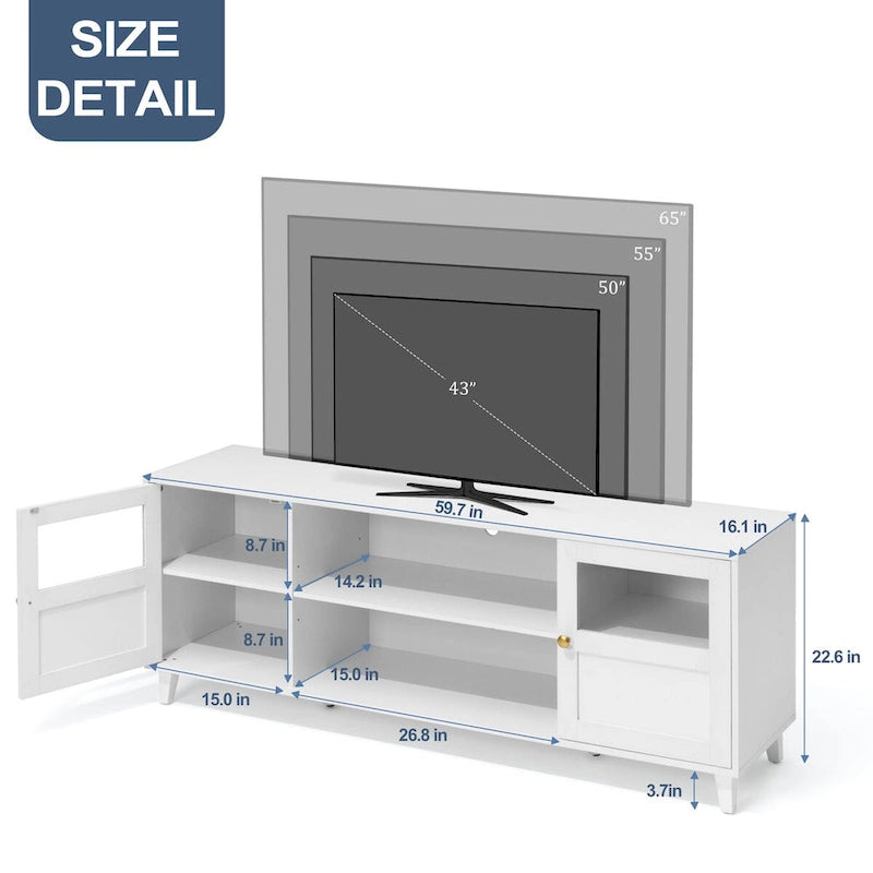 Mueble para TV LED con armario de almacenamiento para televisores de 43-65 pulgadas