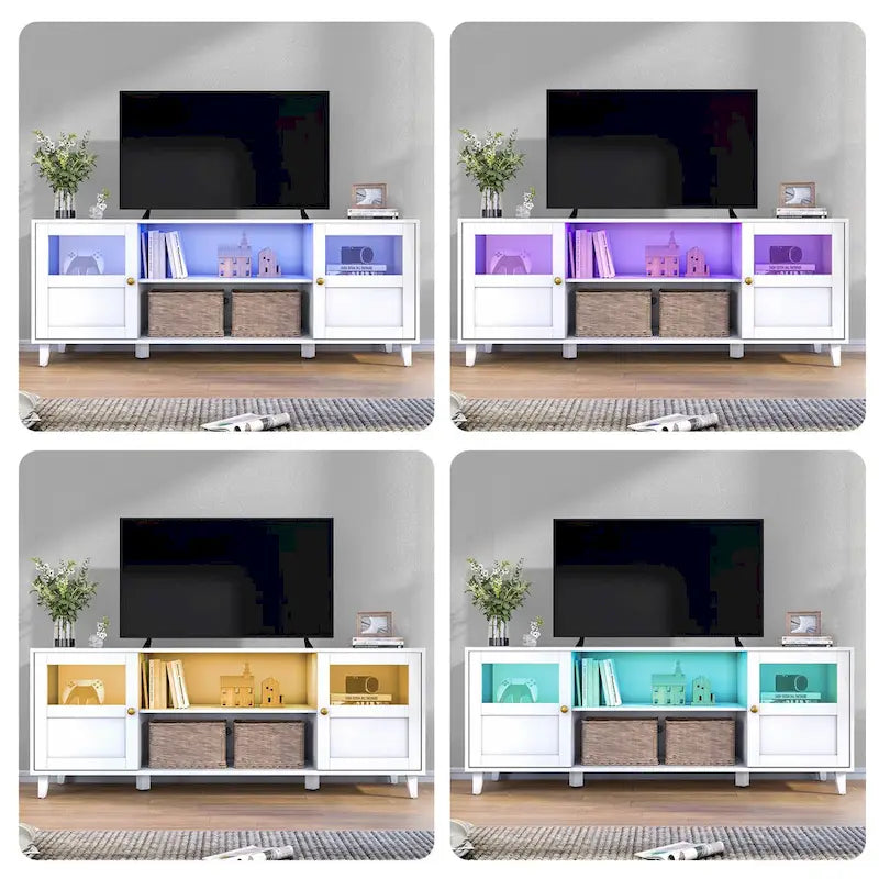Mueble para TV LED con armario de almacenamiento para televisores de 43-65 pulgadas