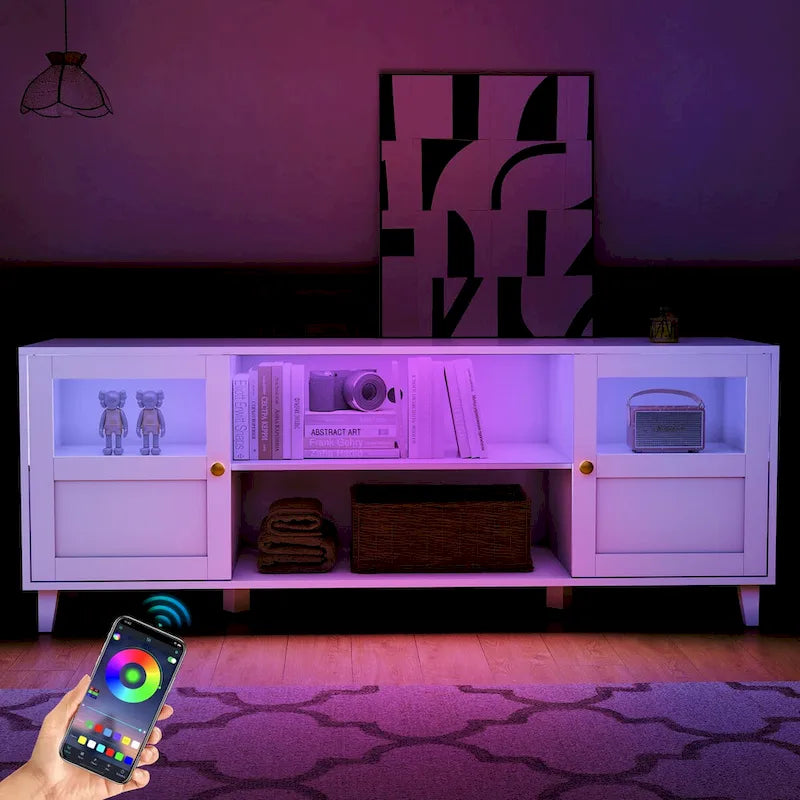 Mueble para TV LED con armario de almacenamiento para televisores de 43-65 pulgadas