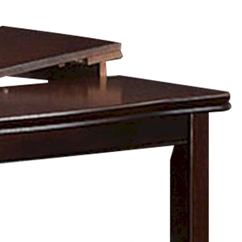 Mesa alta de comedor extensible de 52 pulgadas, madera marrón