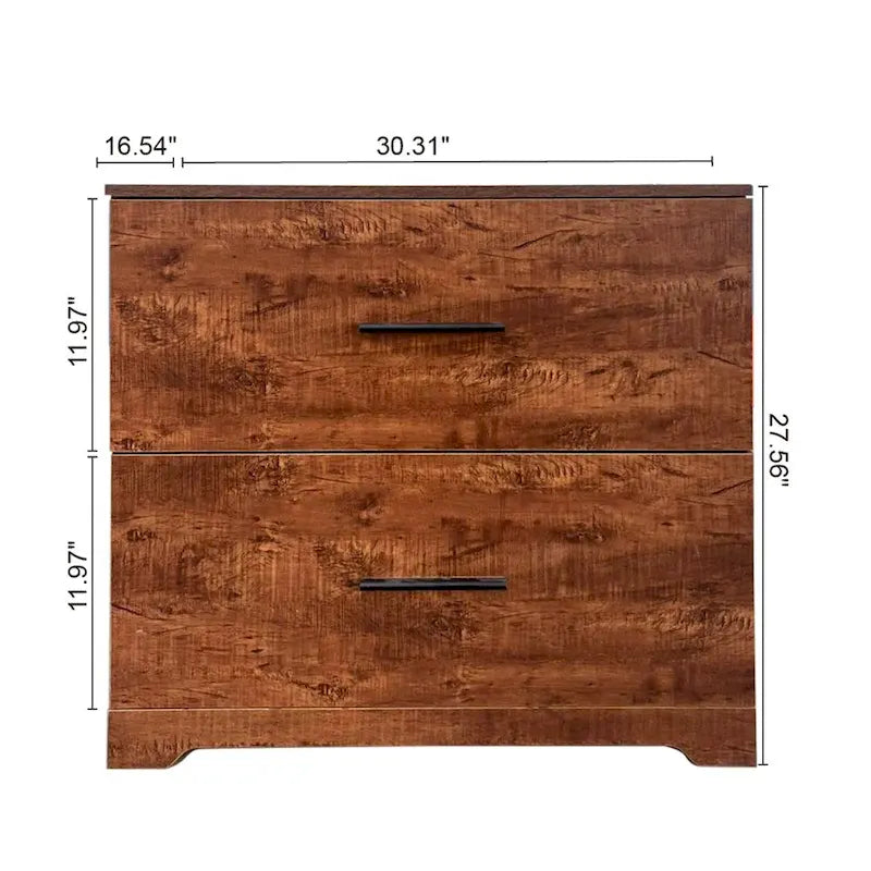 Archivador de 2 cajones con soporte para impresora