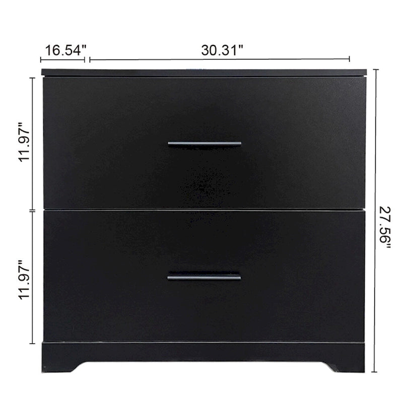 Archivador de 2 cajones con soporte para impresora