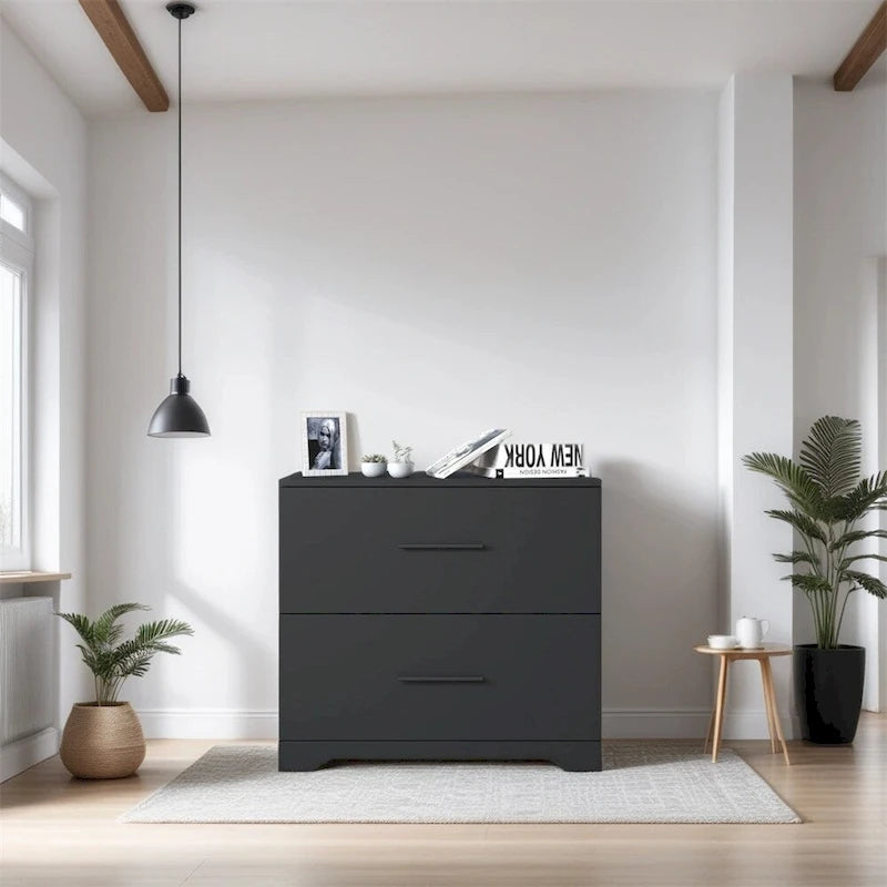Archivador de 2 cajones con soporte para impresora