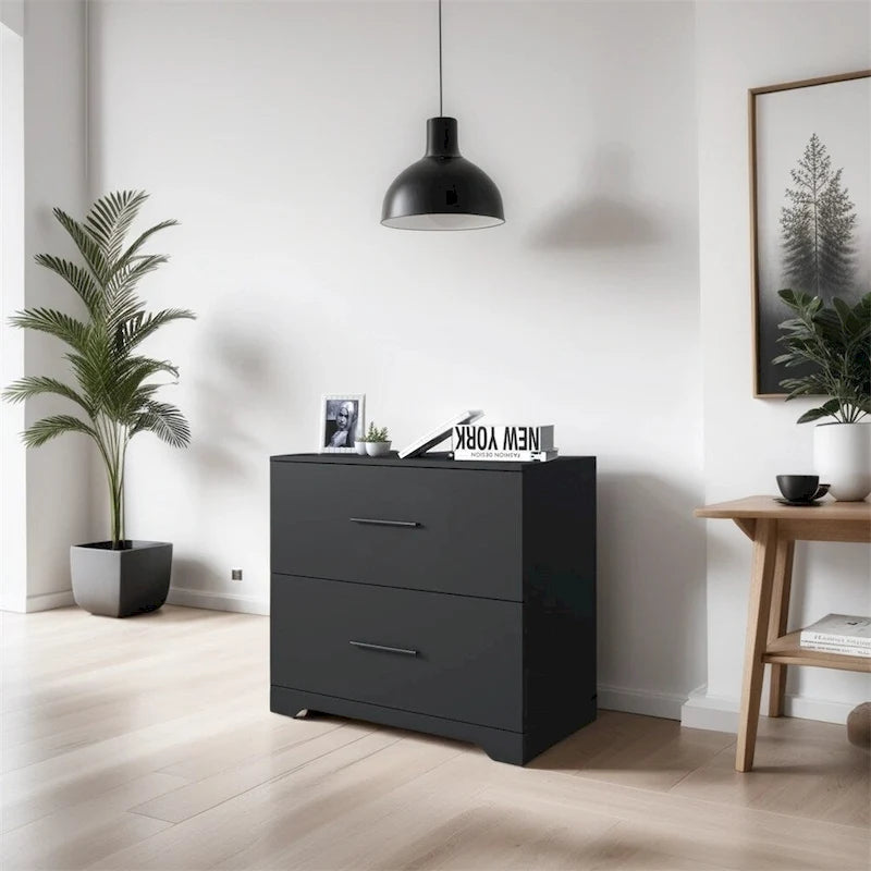 Archivador de 2 cajones con soporte para impresora