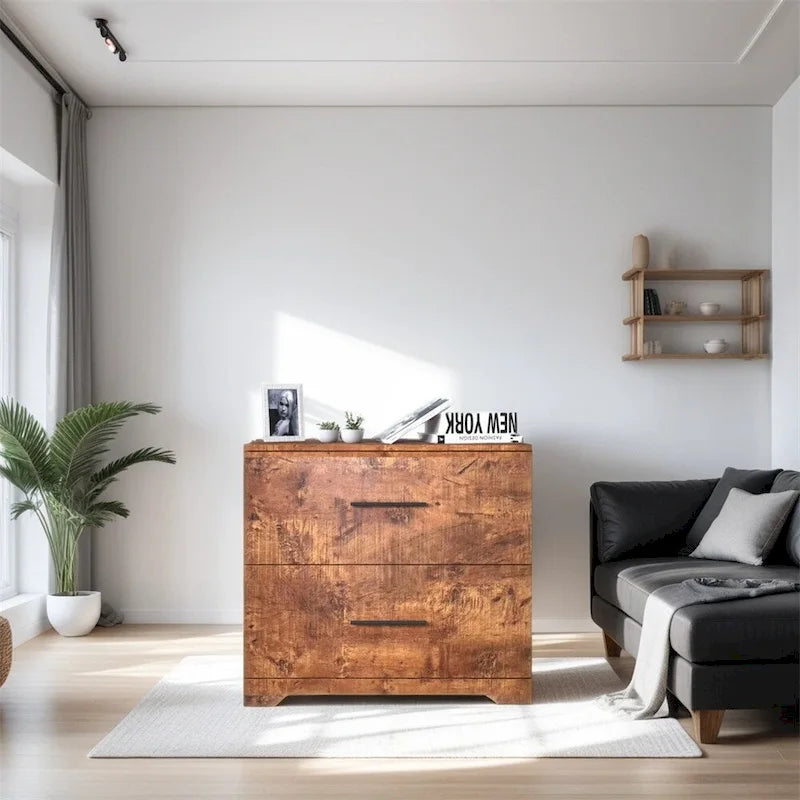 Archivador de 2 cajones con soporte para impresora
