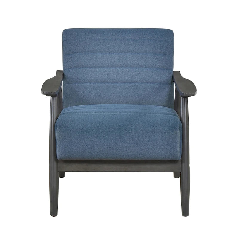 Sillón decorativo moderno – Sillón tapizado gris azulado