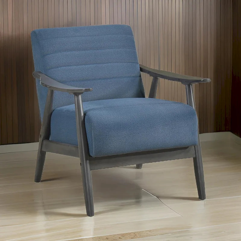 Sillón decorativo moderno – Sillón tapizado gris azulado