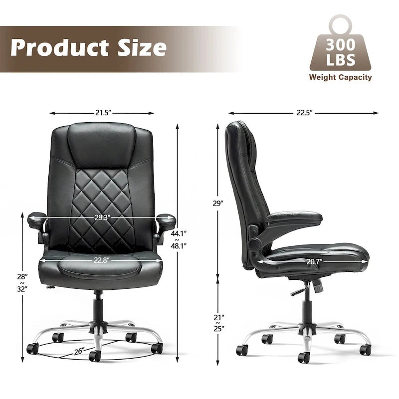 Silla de oficina ergonómica con brazos abatibles