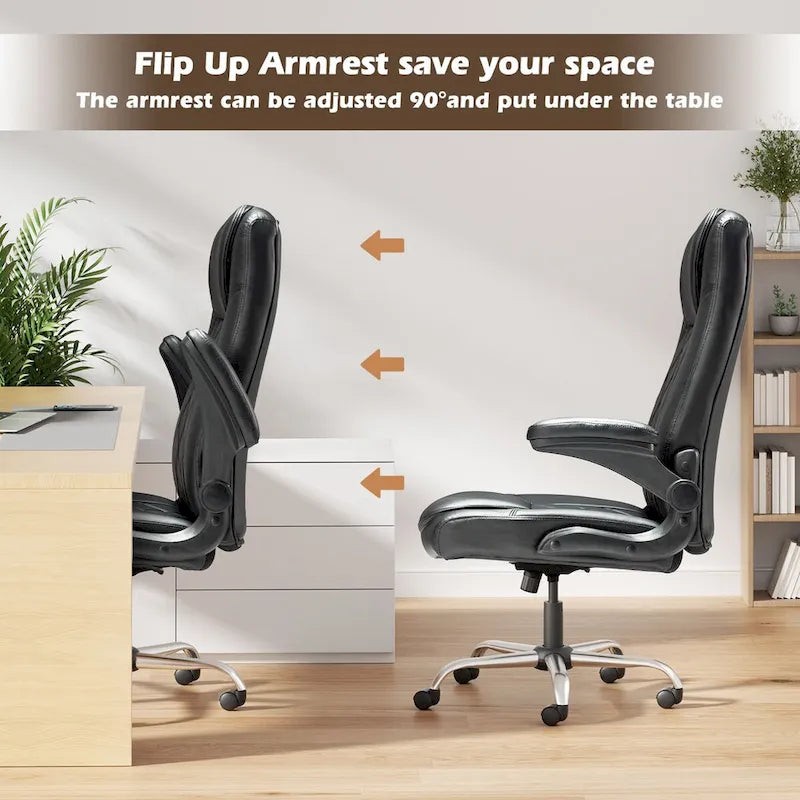 Silla de oficina ergonómica con brazos abatibles
