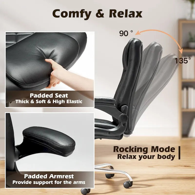Silla de oficina ergonómica con brazos abatibles