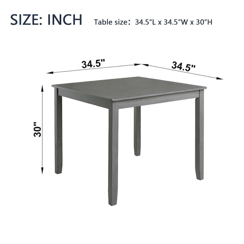 Mesa de Comedor Cuadrada Moderna de Madera para 4 Personas