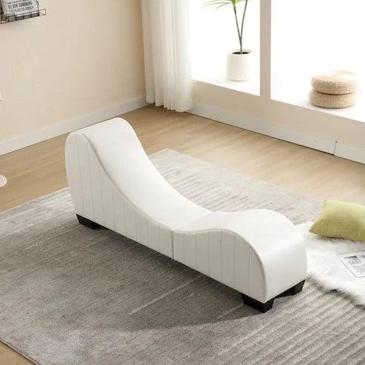 Factory Direct Yoga Chaise Lounge Collection for Stretching & Relaxation Modern Faux Leather Curved Sofa
